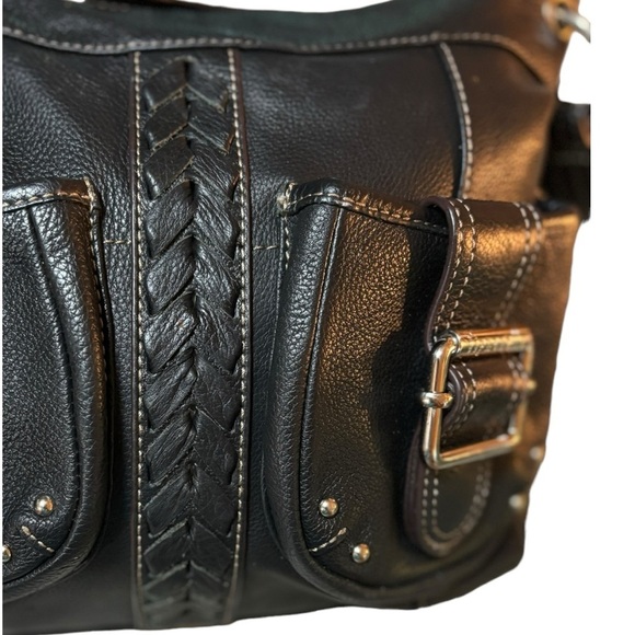 Tignanello Black Leather Crossbody Bag Convertible Shoulder Bag - Picture 10 of 16